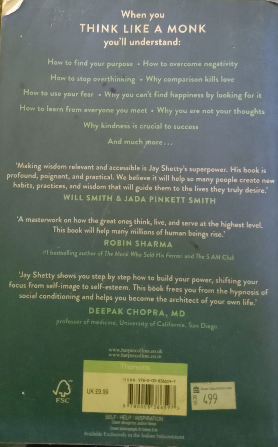 Think Like a Monk: Train Your Mind for Peace and Purpose Every Day